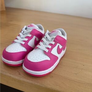 Nike Kids Hot Pink and White Low Top Sneakers